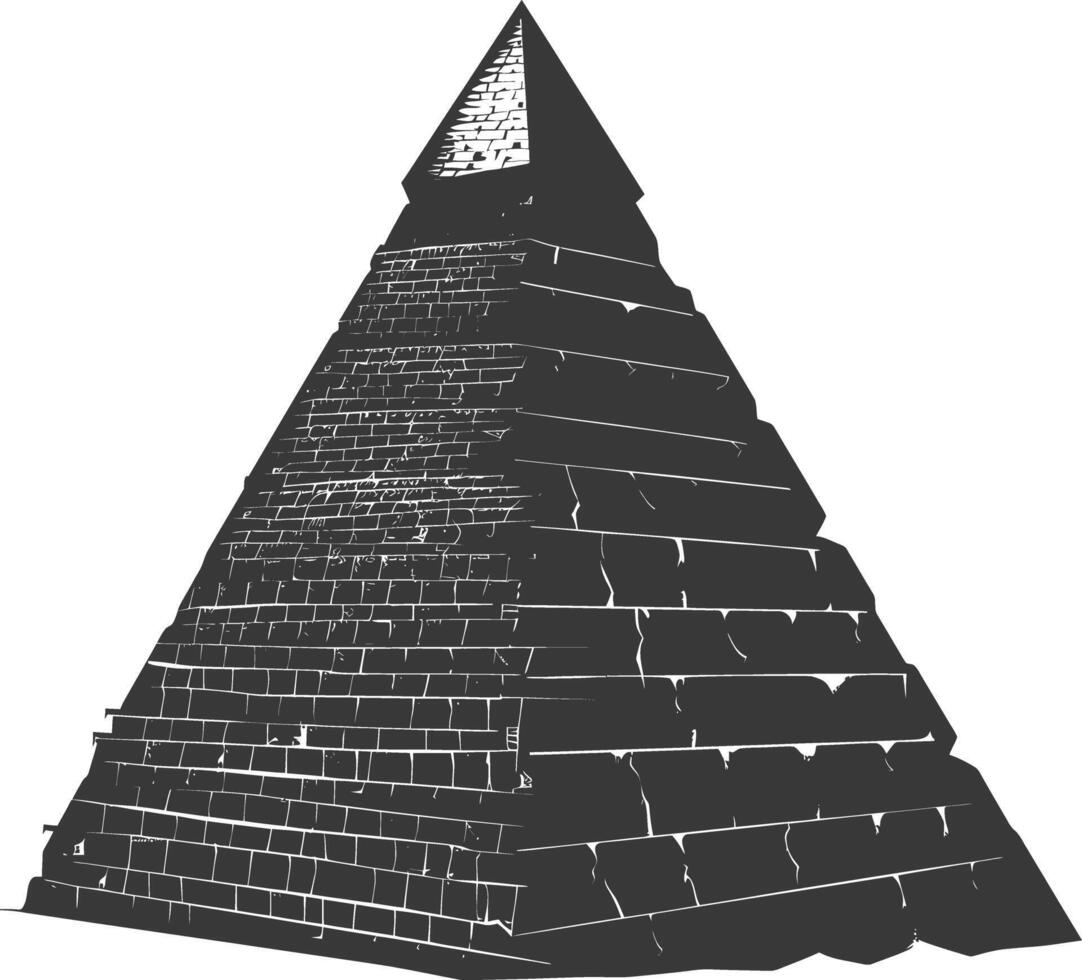 ai genererad silhuett gammal egyptisk pyramid symbol logotyp svart Färg endast vektor