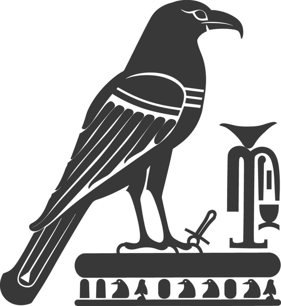 ai generiert Silhouette Single uralt ägyptisch Hieroglyphen Symbol Logo schwarz Farbe nur vektor