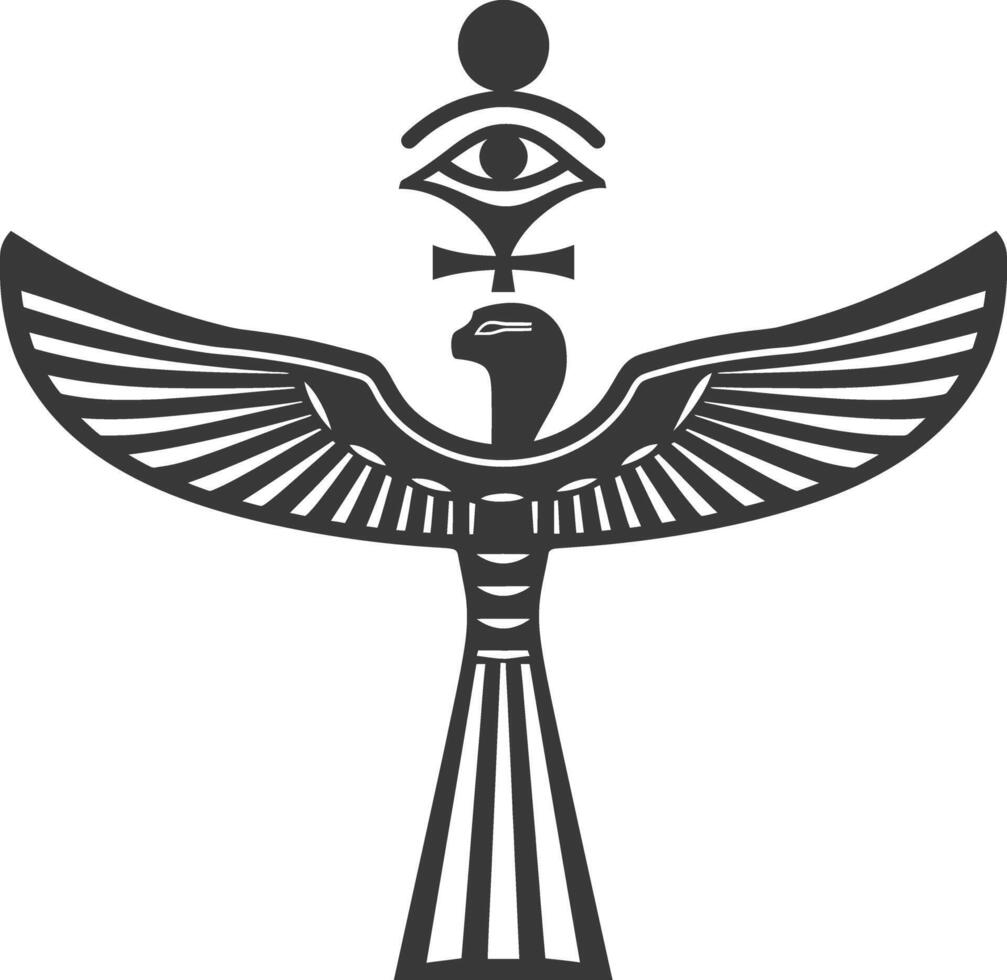 ai generiert Silhouette Single uralt ägyptisch Hieroglyphen Symbol Logo schwarz Farbe nur vektor