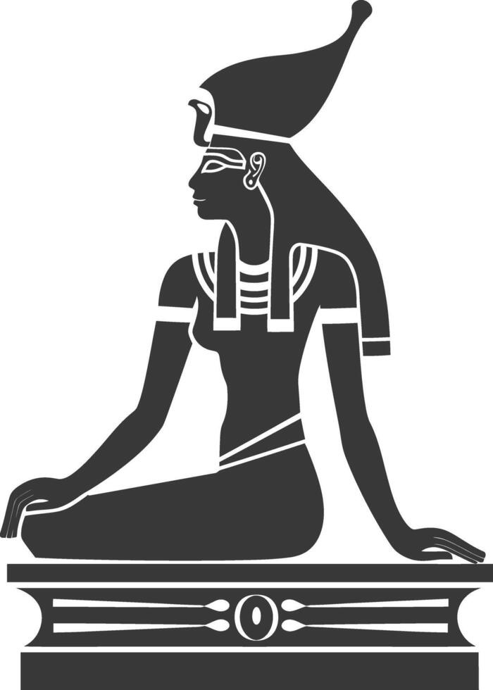 ai genererad silhuett enda gammal egyptisk hieroglyfer symbol logotyp svart Färg endast vektor