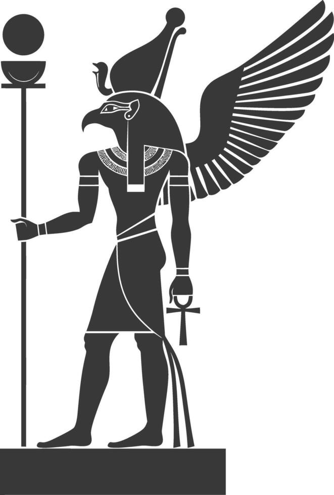 ai generiert Silhouette Single uralt ägyptisch Hieroglyphen Symbol Logo schwarz Farbe nur vektor