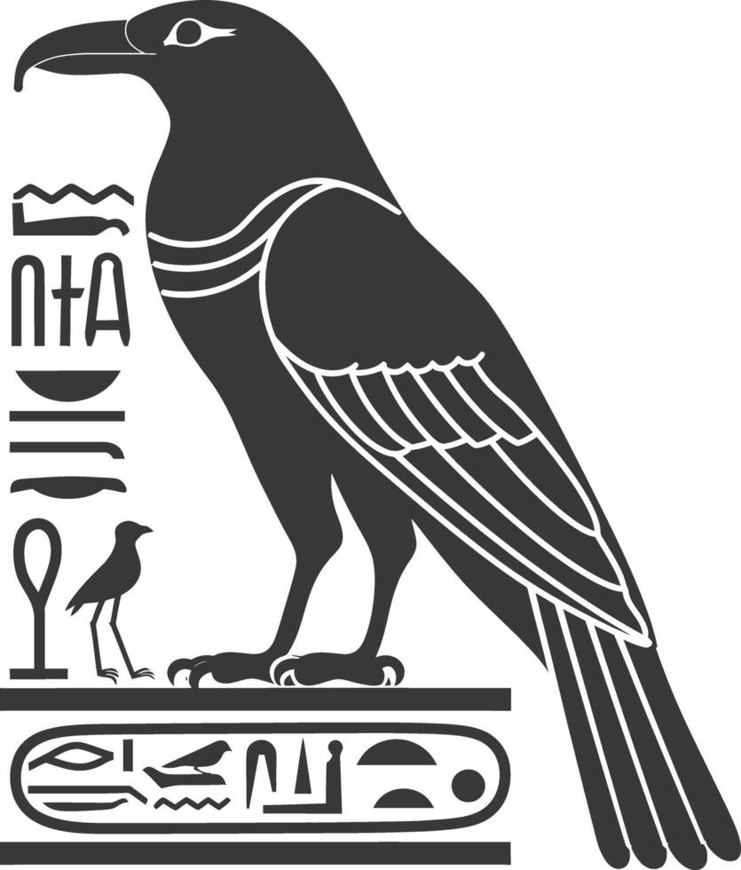 ai genererad silhuett enda gammal egyptisk hieroglyfer symbol logotyp svart Färg endast vektor