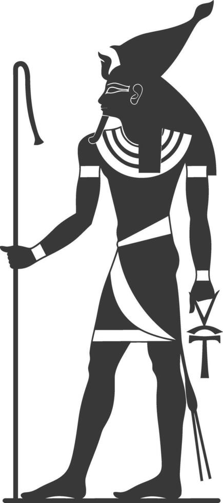 ai generiert Silhouette Single uralt ägyptisch Hieroglyphen Symbol Logo schwarz Farbe nur vektor