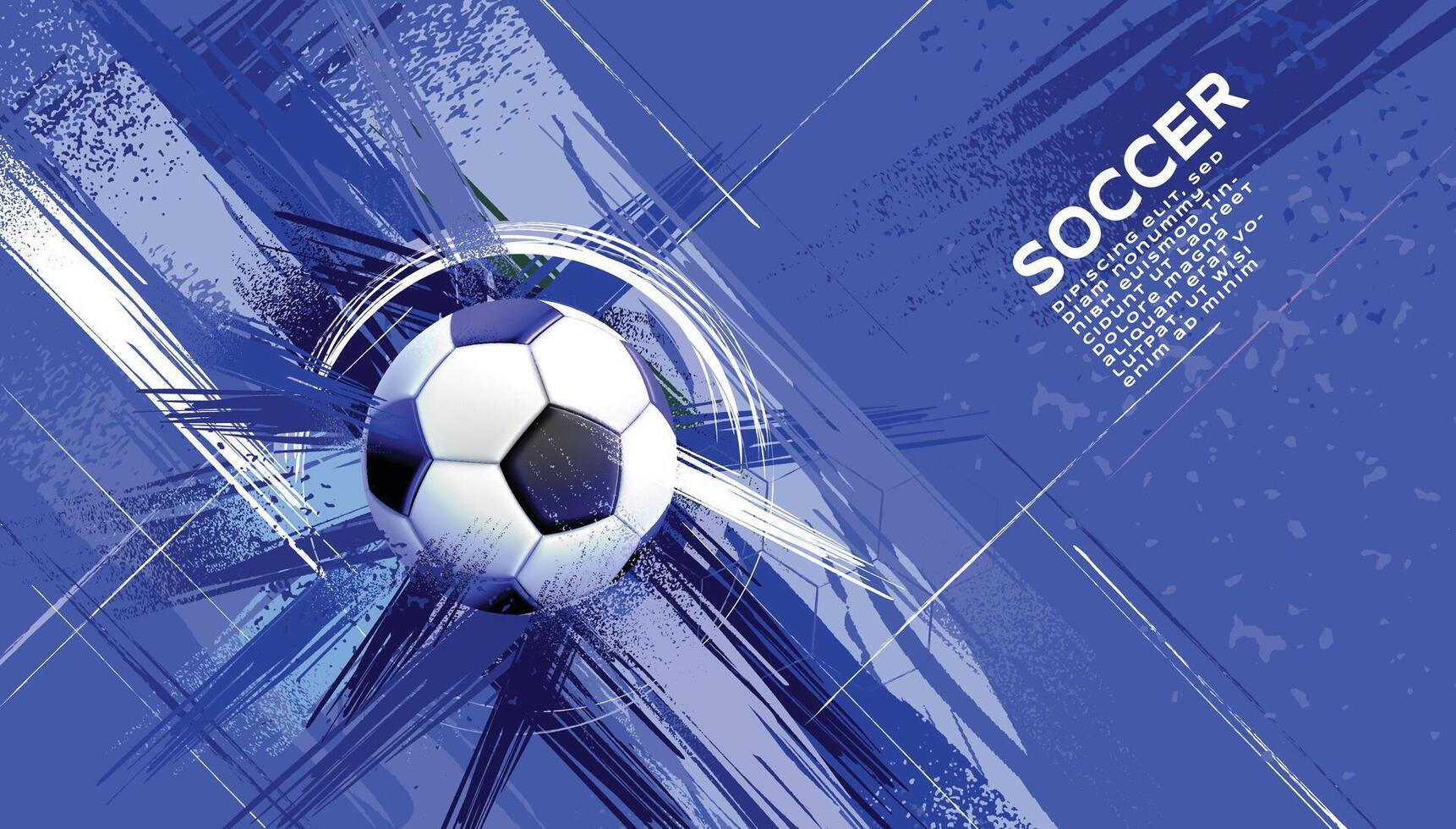 Fußball Vorlage Design , Fußball Banner, Sport Layout Design, Blau Thema, Vektor