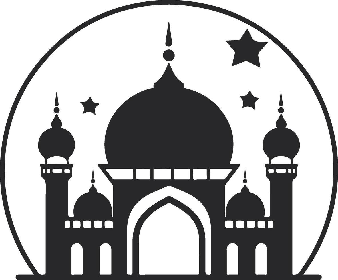 Moschee Symbol Illustration, Moschee Logo, Moschee Linie Kunst Vektor, Moschee Gliederung Stil vektor