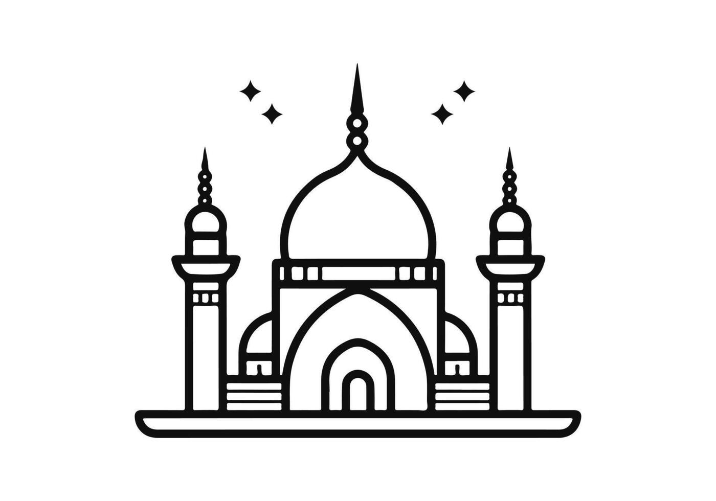 moské ikon illustration, moské logotyp, moské linje konst vektor, moské översikt stil vektor