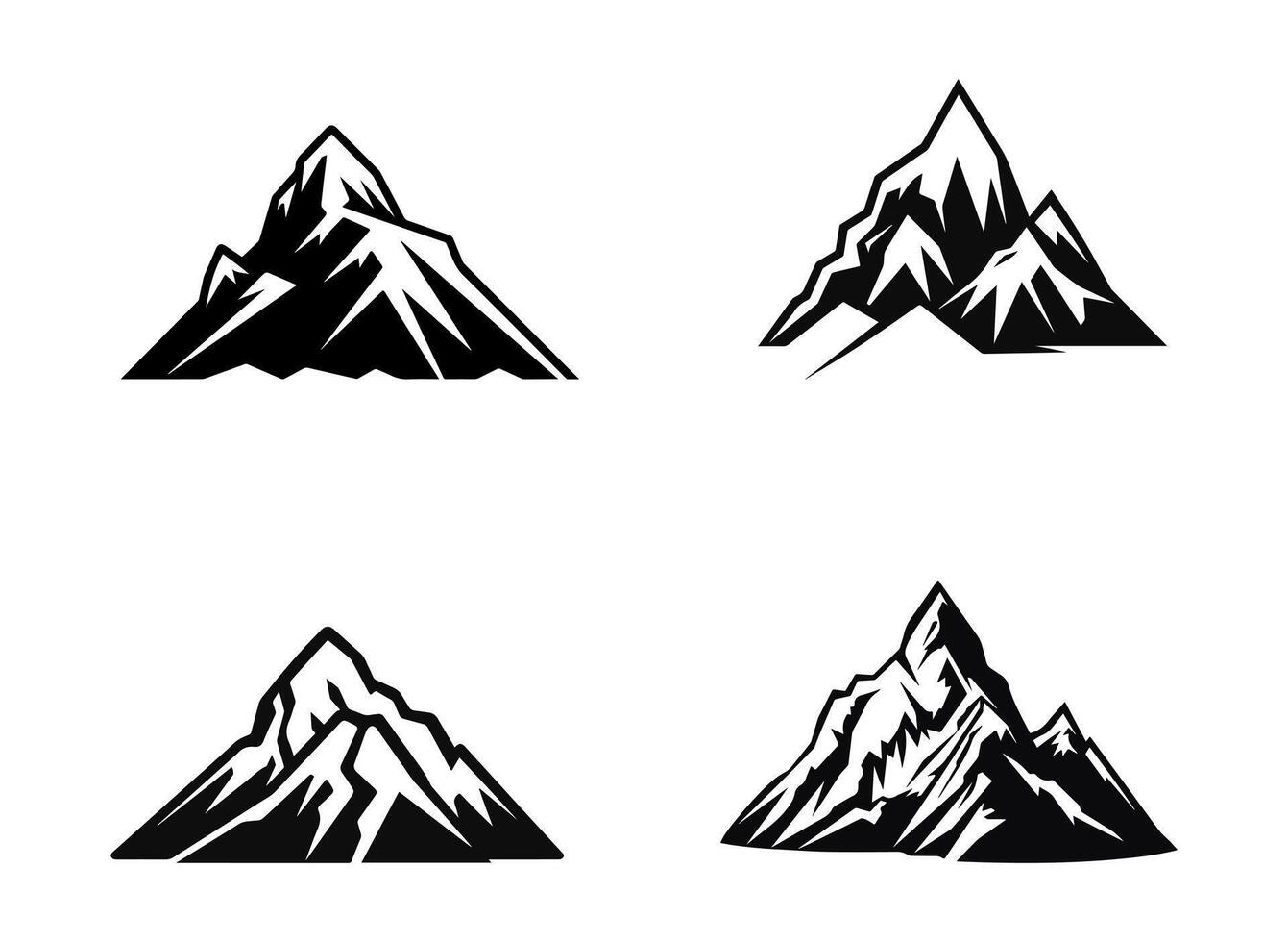 Berge Silhouette Sammlung. Vektor Illustration