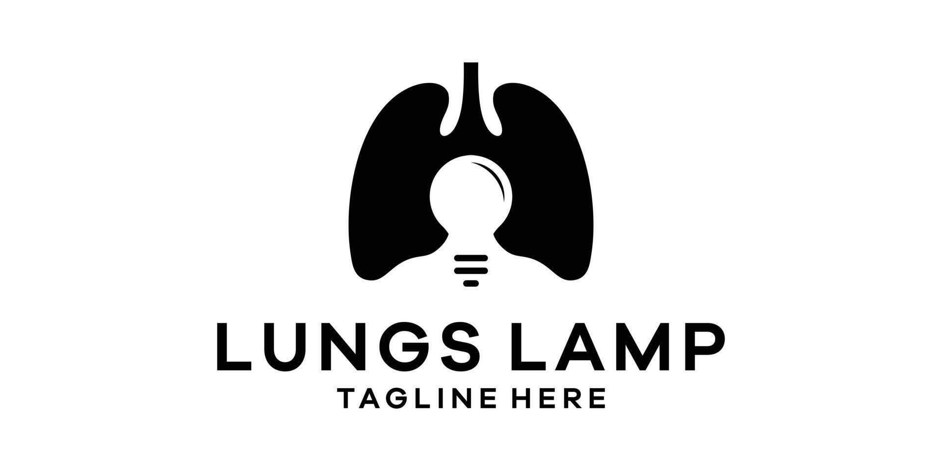 logotyp design kombinerande de form av lungor med lampor, logotyp design mall, kreativ aning symbol. vektor