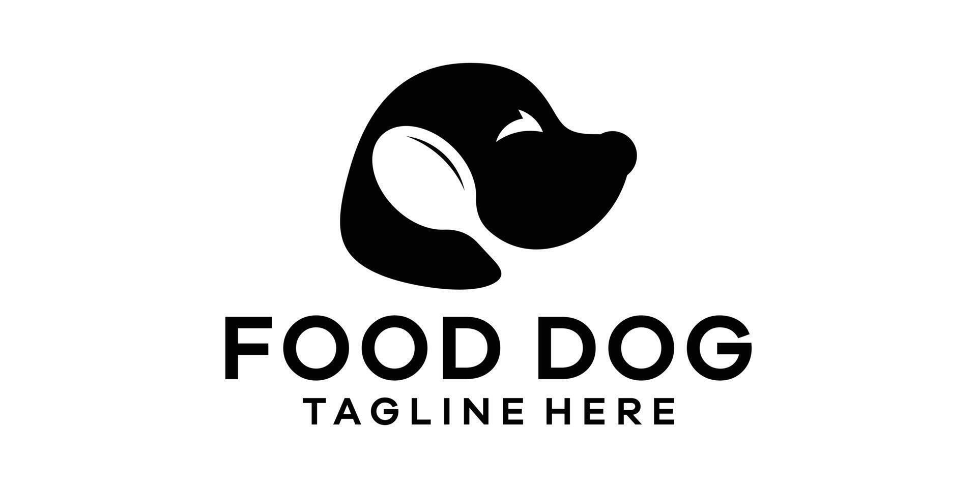 logotyp design kombinerande de form av en hundar huvud med en sked, logotyp design mall, symbol aning. vektor