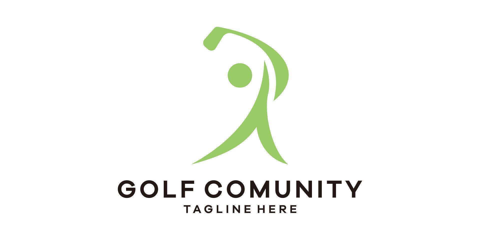 Logo Design kombinieren Menschen mit das Sport von Golf, Gemeinschaft Logo Design, Vorlage, Idee. vektor