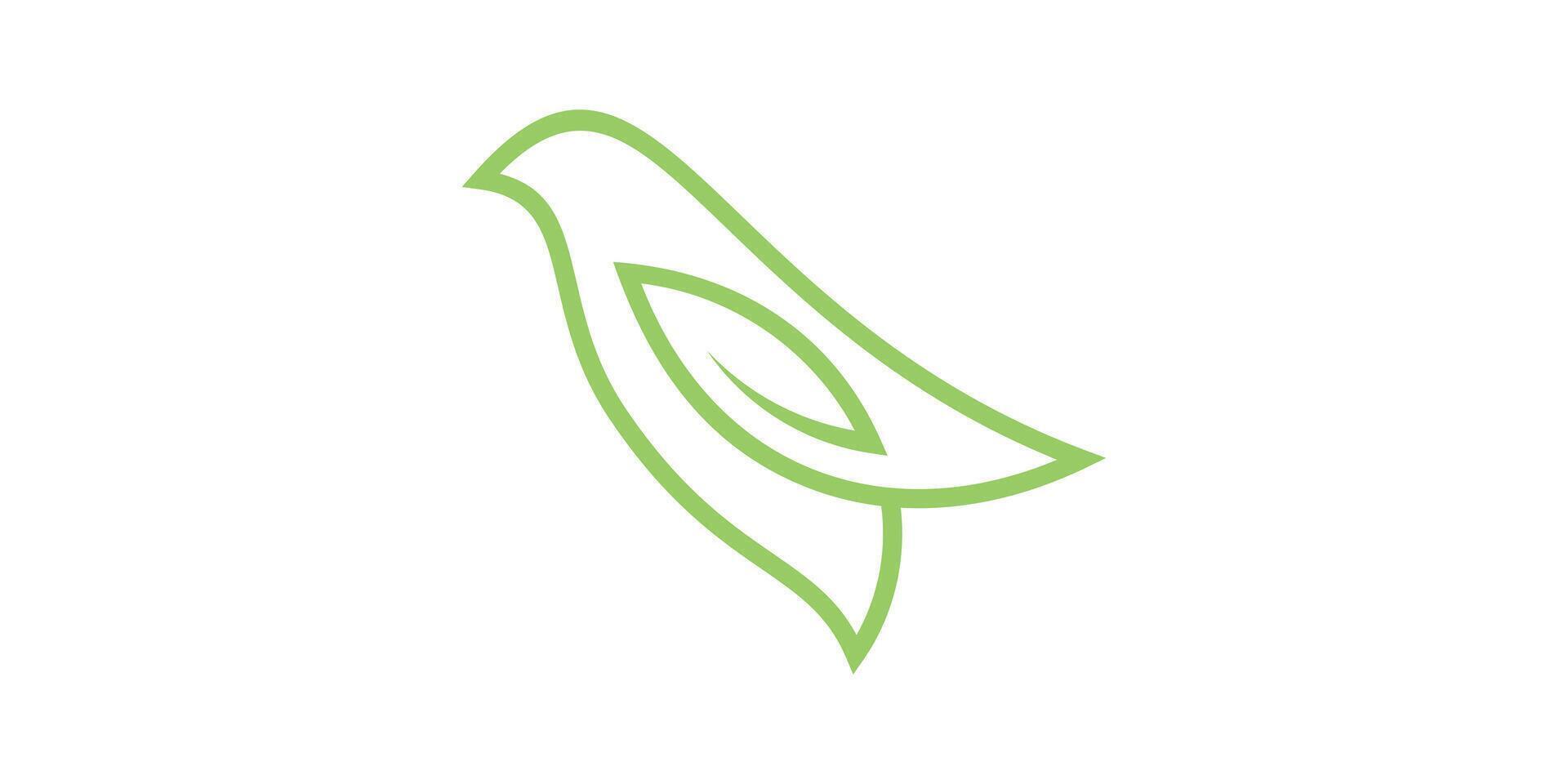 Vogel und Blatt Logo, minimalistisch Logo Design, Logo Design Vorlage, Logo Design Umriss, kreativ Logo Ideen. vektor