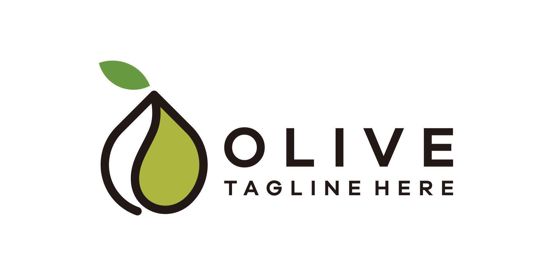 Olive Öl fallen Logo Design, einfach Logo Design, Vorlage, Idee. vektor