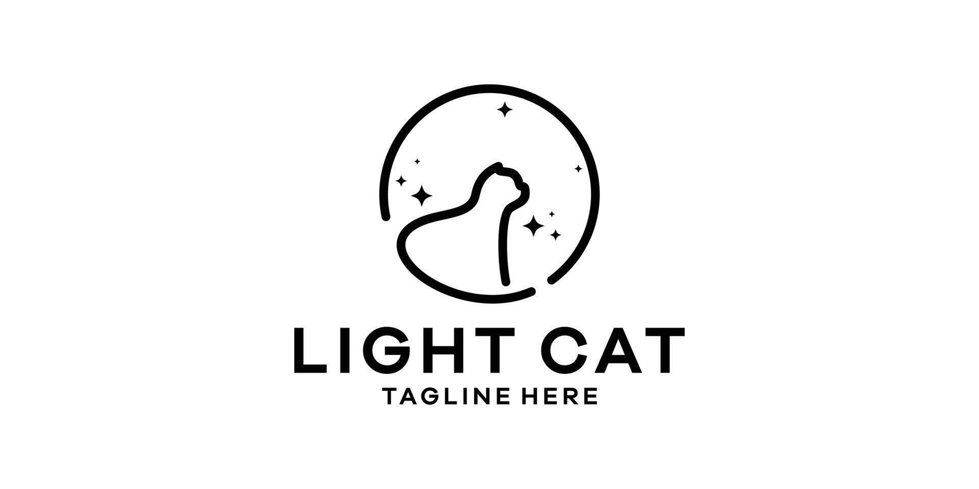 Logo Design Kombination von Straße mit Katze, Logo Design Vorlage Symbol Idee. vektor