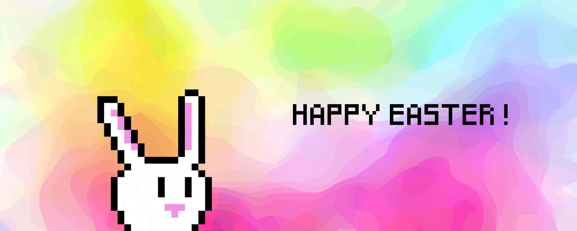 Ostern Netz Banner- Ostern Hase auf bunt Hintergrund vektor