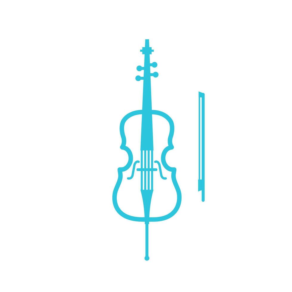 Cello. von Blau Symbol einstellen vektor