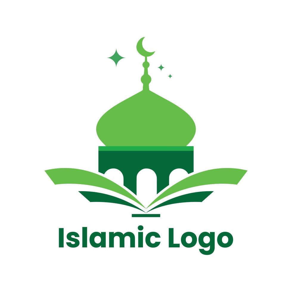 islamic logotyp mall, band islamic kupol palats logotyp design mall. moské logotyp idéer. inspiration logotyp design. mall vektor illustration.