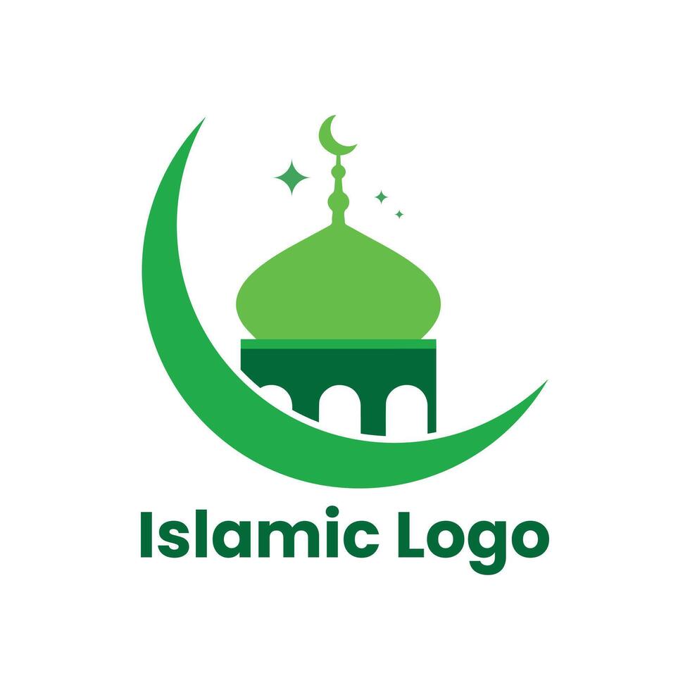 islamic logotyp mall, band islamic kupol palats logotyp design mall. moské logotyp idéer. inspiration logotyp design. mall vektor illustration.