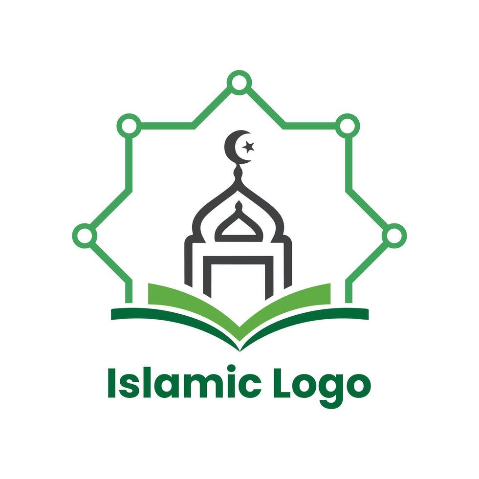 islamic logotyp mall, band islamic kupol palats logotyp design mall. moské logotyp idéer. inspiration logotyp design. mall vektor illustration.