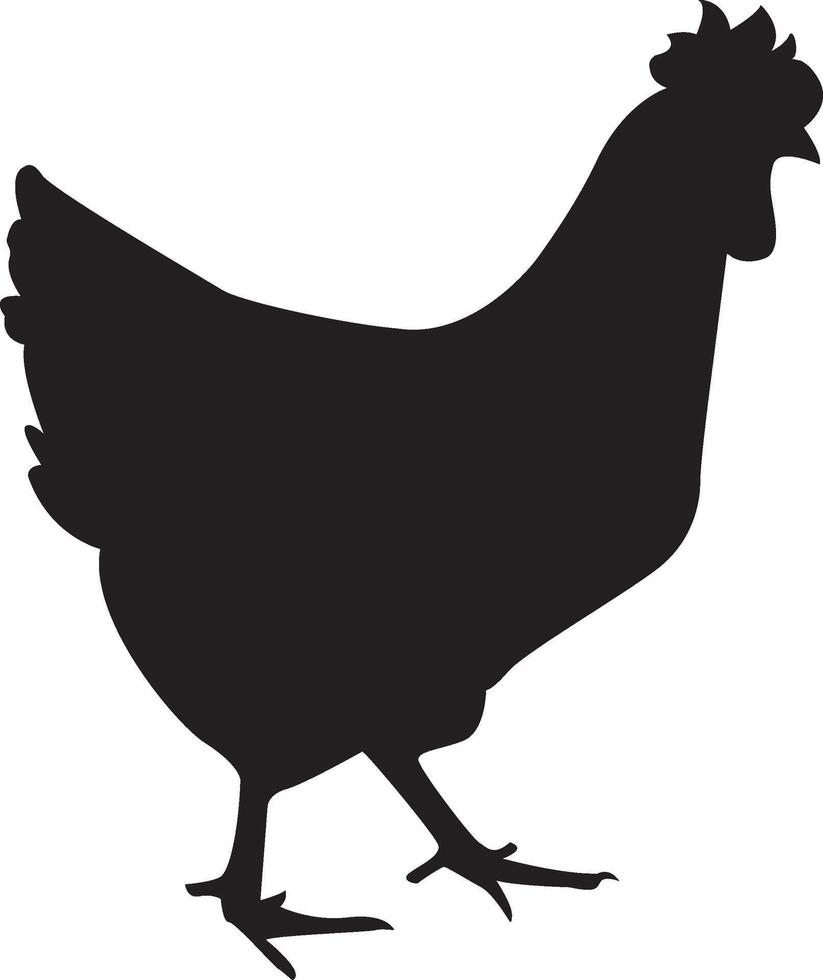 silhuett svartvit Färg med kyckling vektor