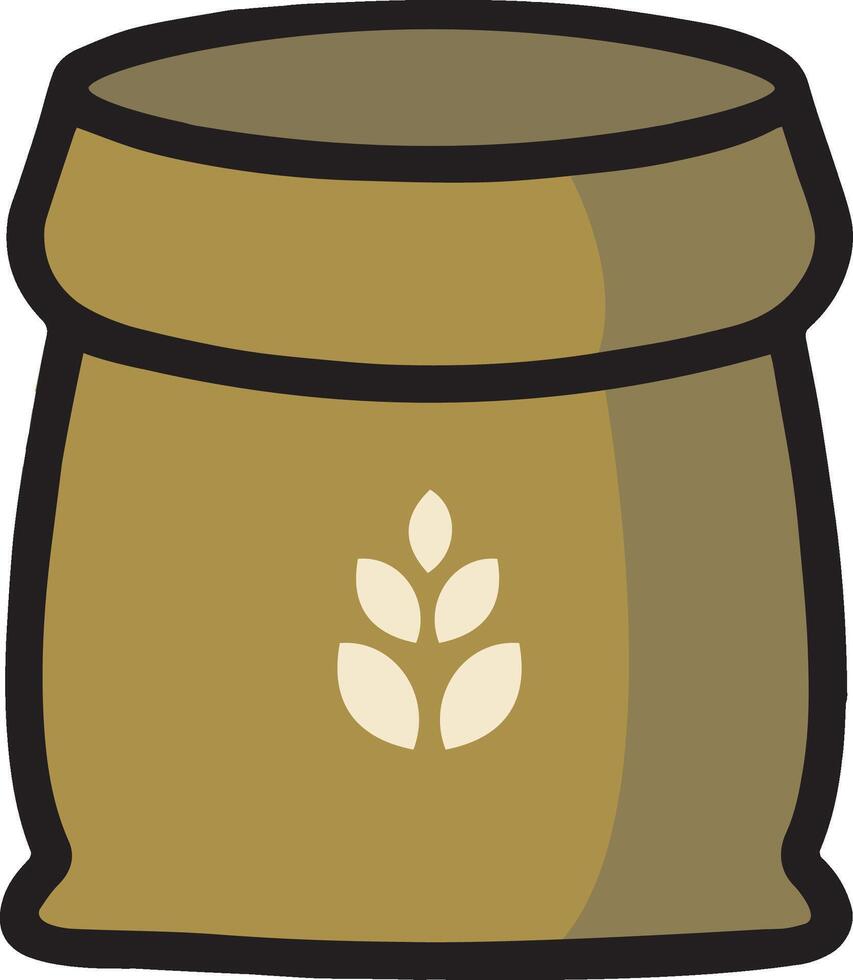 Sack Weizenmehl Symbol Leitung. Zeichen für Getreidesäcke. Vektor-Illustration vektor