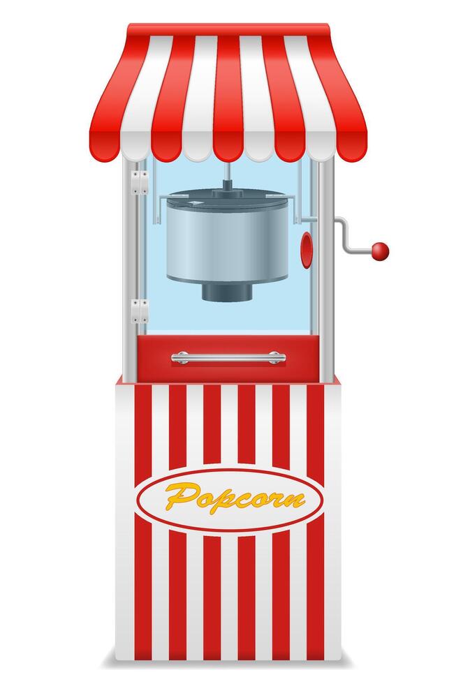 popcorn framställning maskin ljuv mellanmål vektor illustration isolerat på vit bakgrund