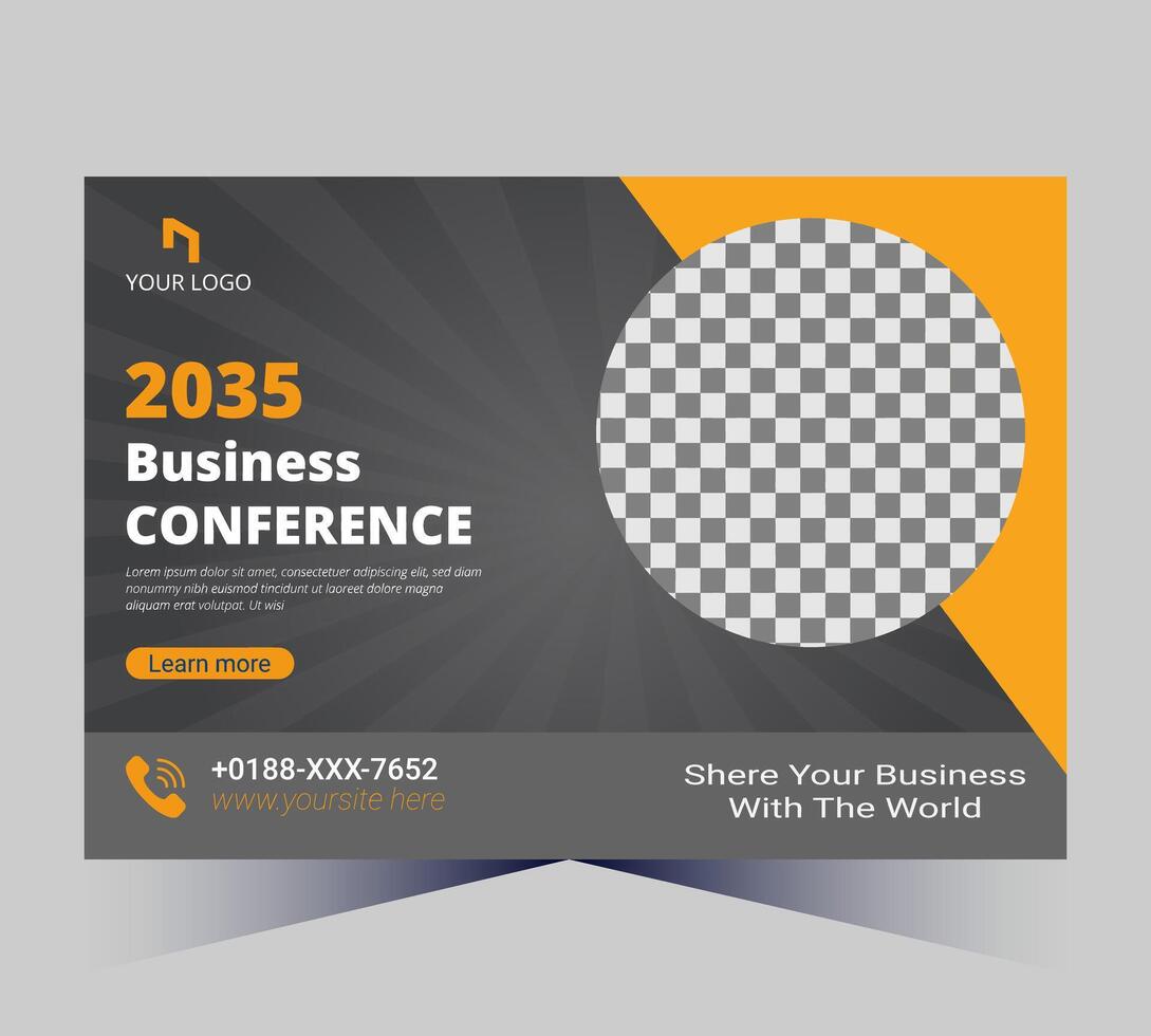 företag konferens affisch mall med en rutig bakgrund vektor