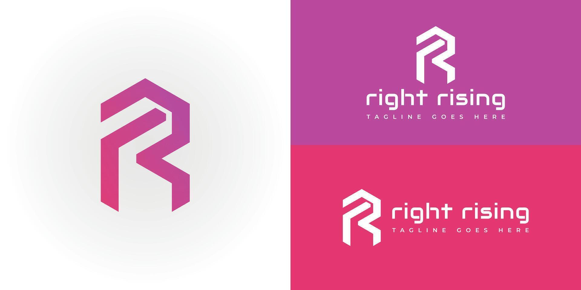 abstrakt das Initiale Brief r oder rr im Gradient Rosa Farbe isoliert auf Weiß Hintergrund. kreativ und minimalistisch Brief rr r Logo Design Symbol. editierbar im Vektor Logo Format im bunt Gradient Farbe