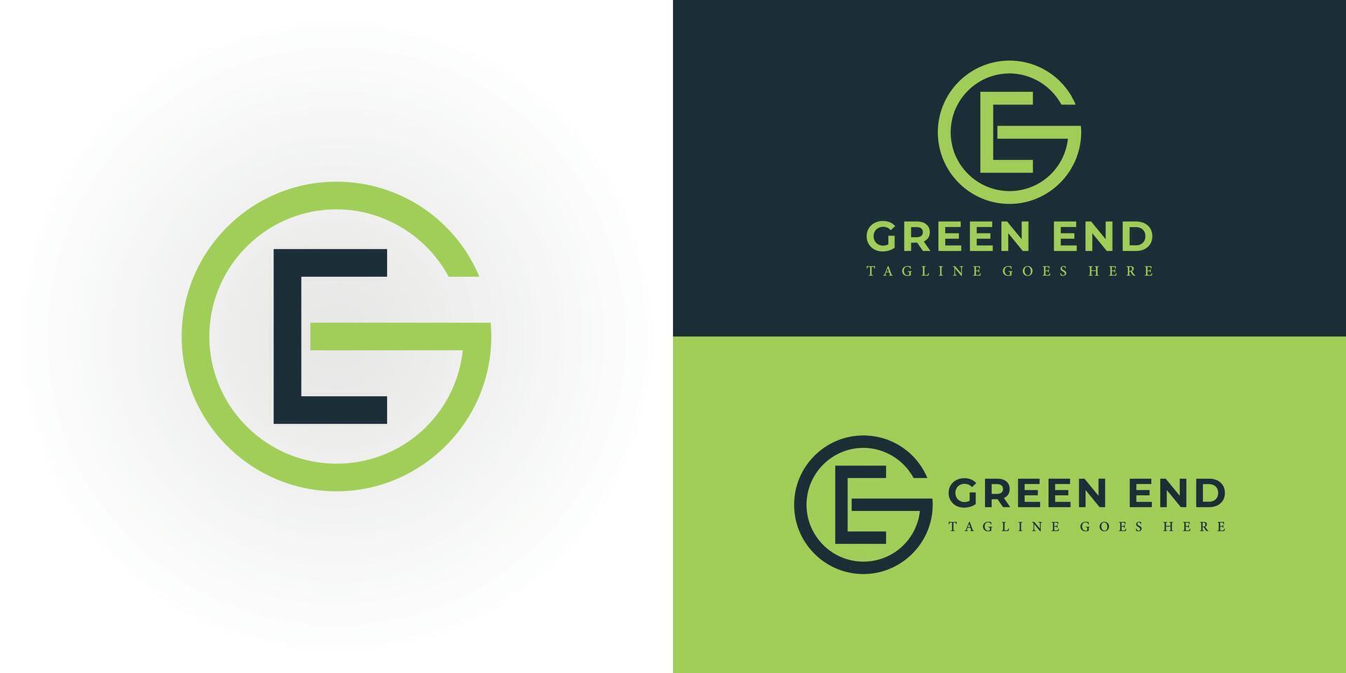 abstrakter Anfangsbuchstabe ge oder z. B. Logo in grüner Farbe isoliert auf weißem Hintergrund angewendet für Geschäfts- und Beratungsunternehmen Logo auch geeignet für die Marken oder Unternehmen haben Anfangsnamen ge oder z. vektor