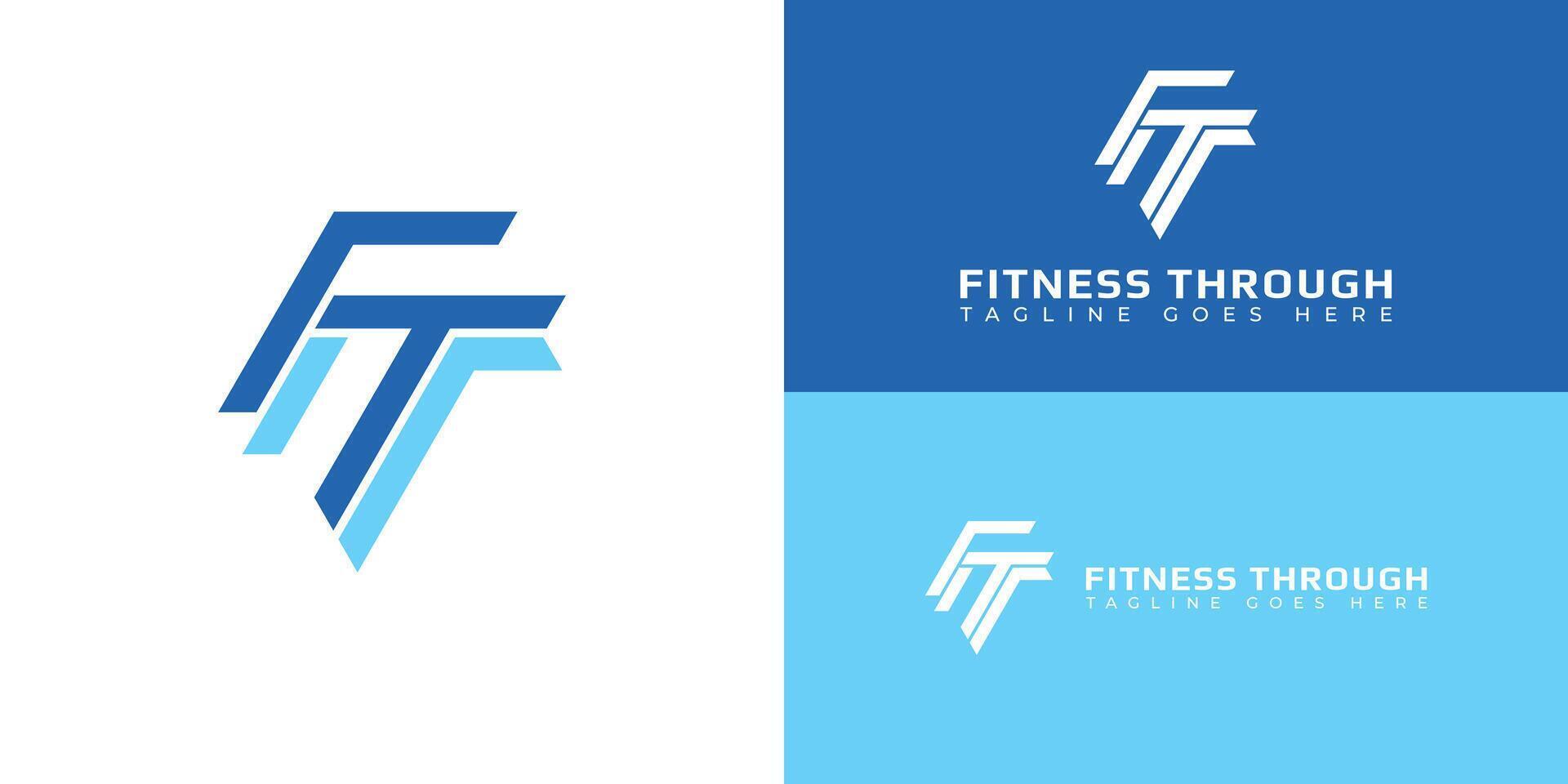 abstrakt Initiale Brief ft oder tf Logo im mehrere Blau Farben isoliert im mehrere Hintergrund Farben angewendet zum Fitness App Logo ebenfalls geeignet zum das Marken oder Unternehmen haben Initiale Name tf oder ft. vektor