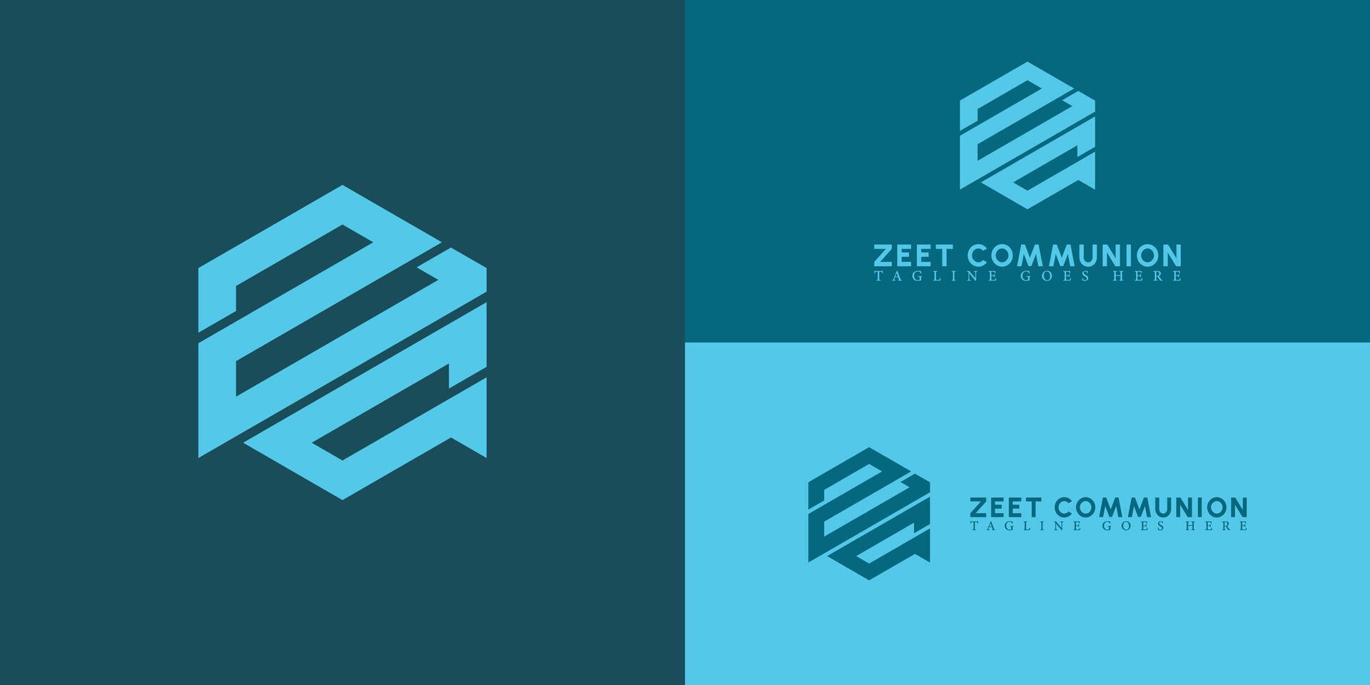 abstrakt första brev zc eller cz logotyp i mjuk blå Färg isolerat i flera olika bakgrund färger applicerad för programvara börja logotyp också lämplig för de märken eller företag ha första namn cz eller zc. vektor