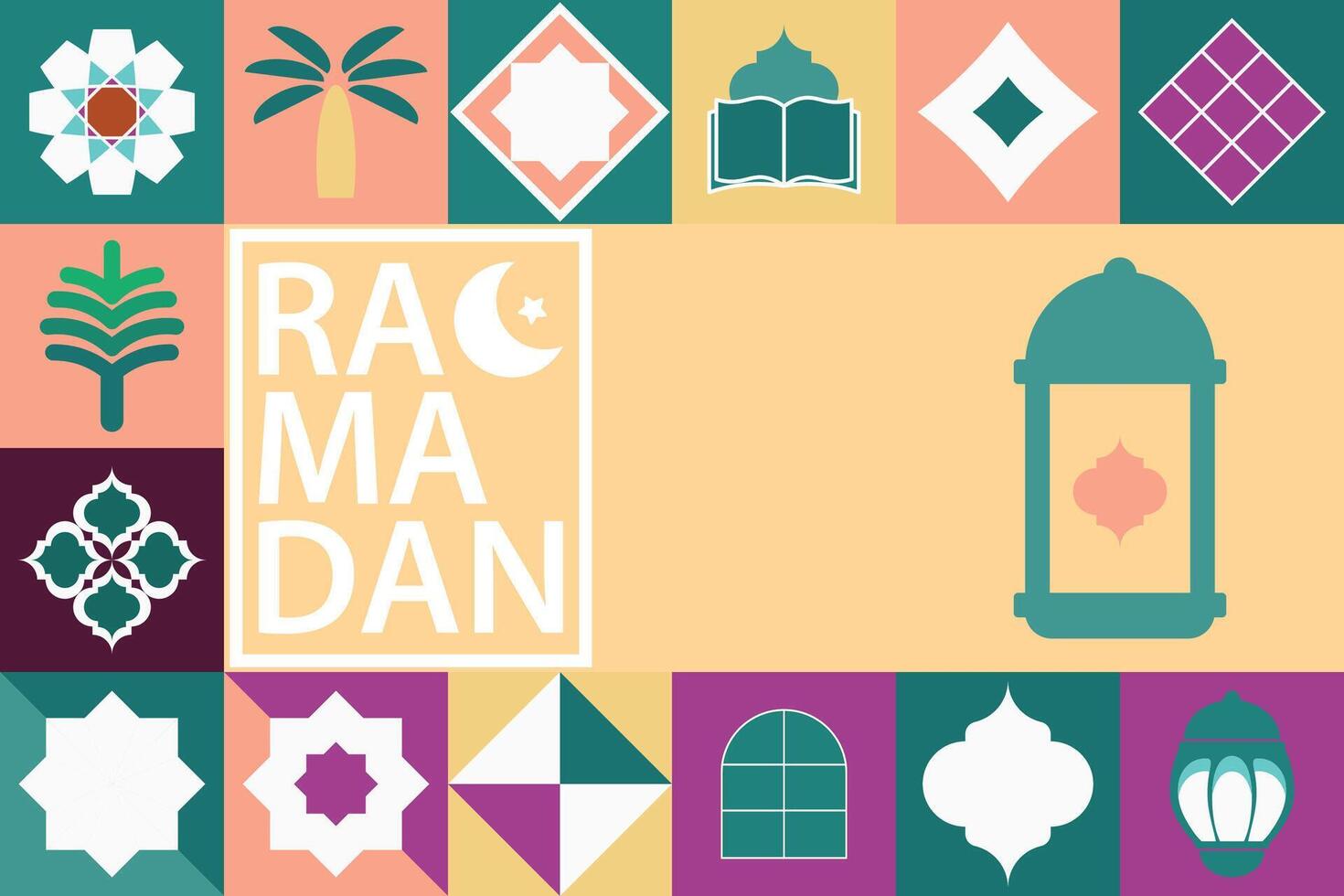 ramadan kareem, islamisk hälsning kort mall med ramadan för tapet design, affisch, media baner. vektor