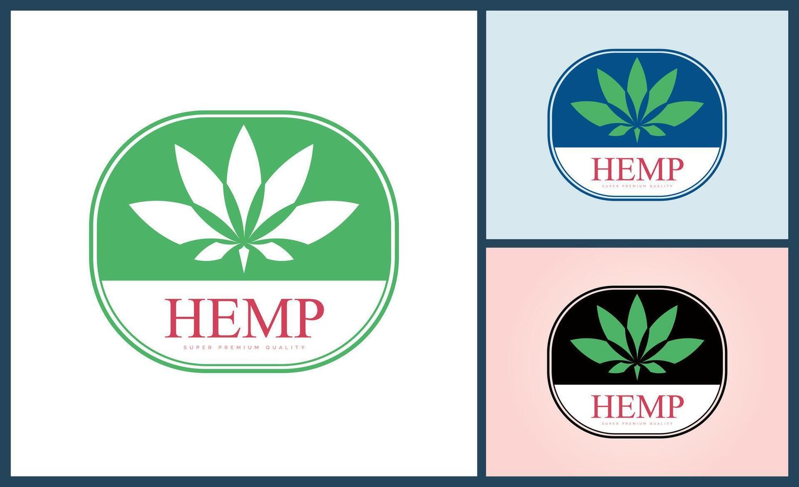 cannabis marijuana cbd hampa blad Färg logotyp uppsättning design mall vektor