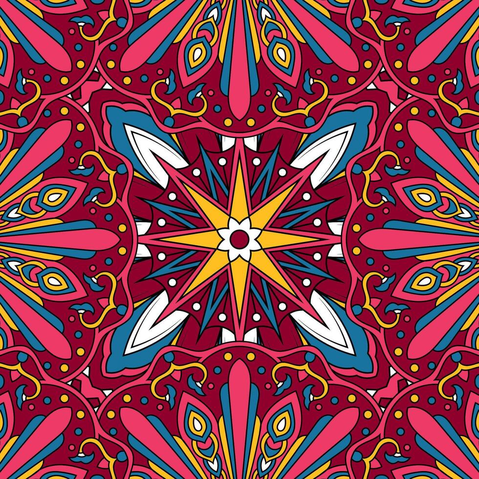 nahtlos Blumen- Muster mit Mandala Vektor Illustration