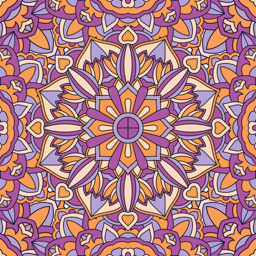 Ornament Farbe Karte mit Mandala. Jahrgang dekorativ Elemente. Hand gezeichnet Hintergrund. Logo. vektor