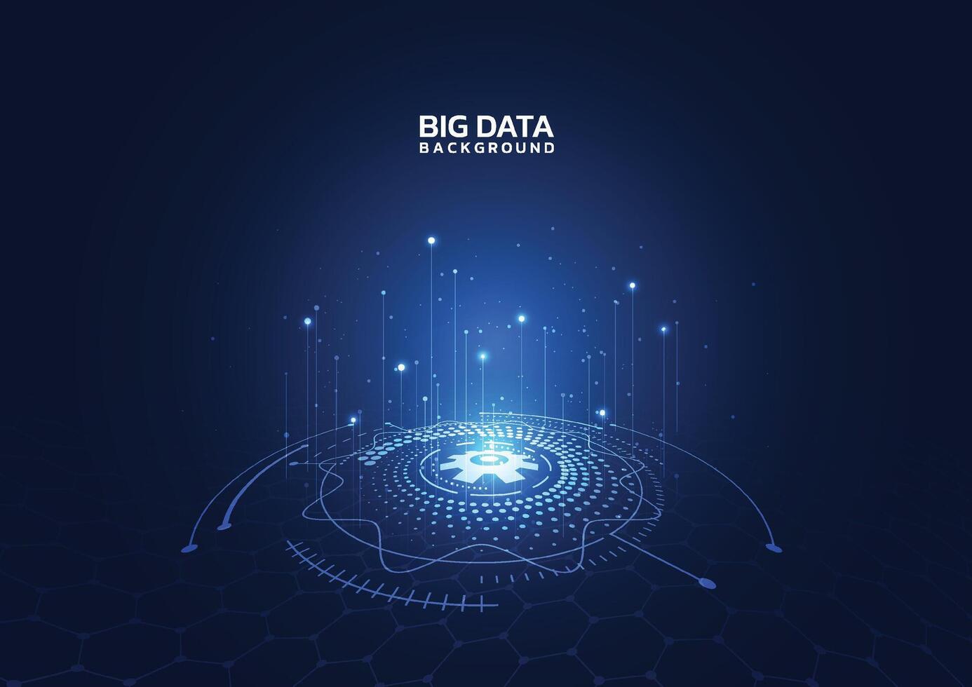 Big-Data-Visualisierung. abstrakter Technologieinnovationskommunikationskonzept digitaler blauer Designhintergrund. Vektor-Illustration vektor