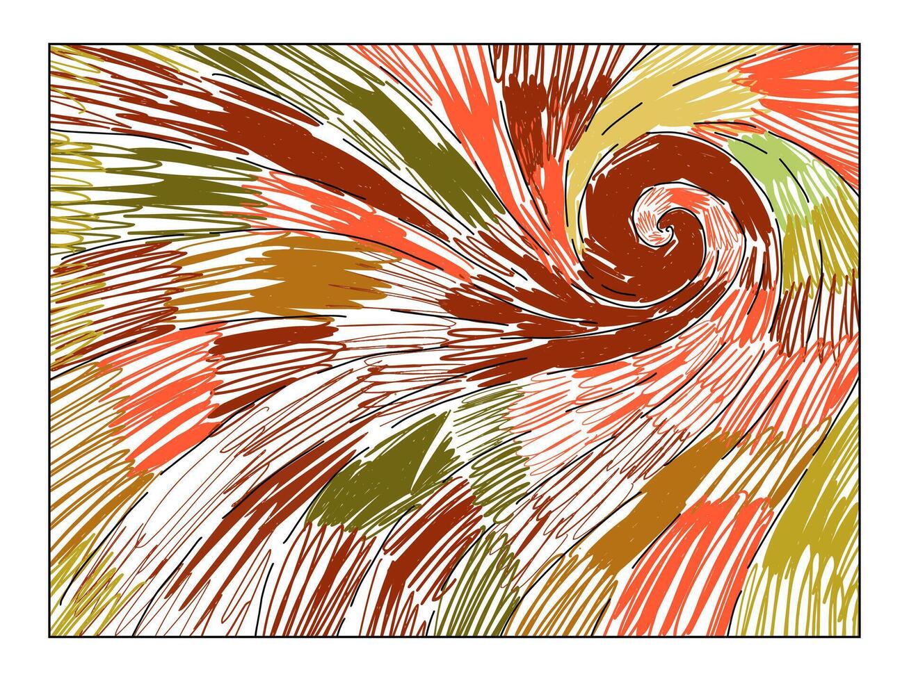 abstrakt Färg penna, fri hand, färgrik illustration2 vektor