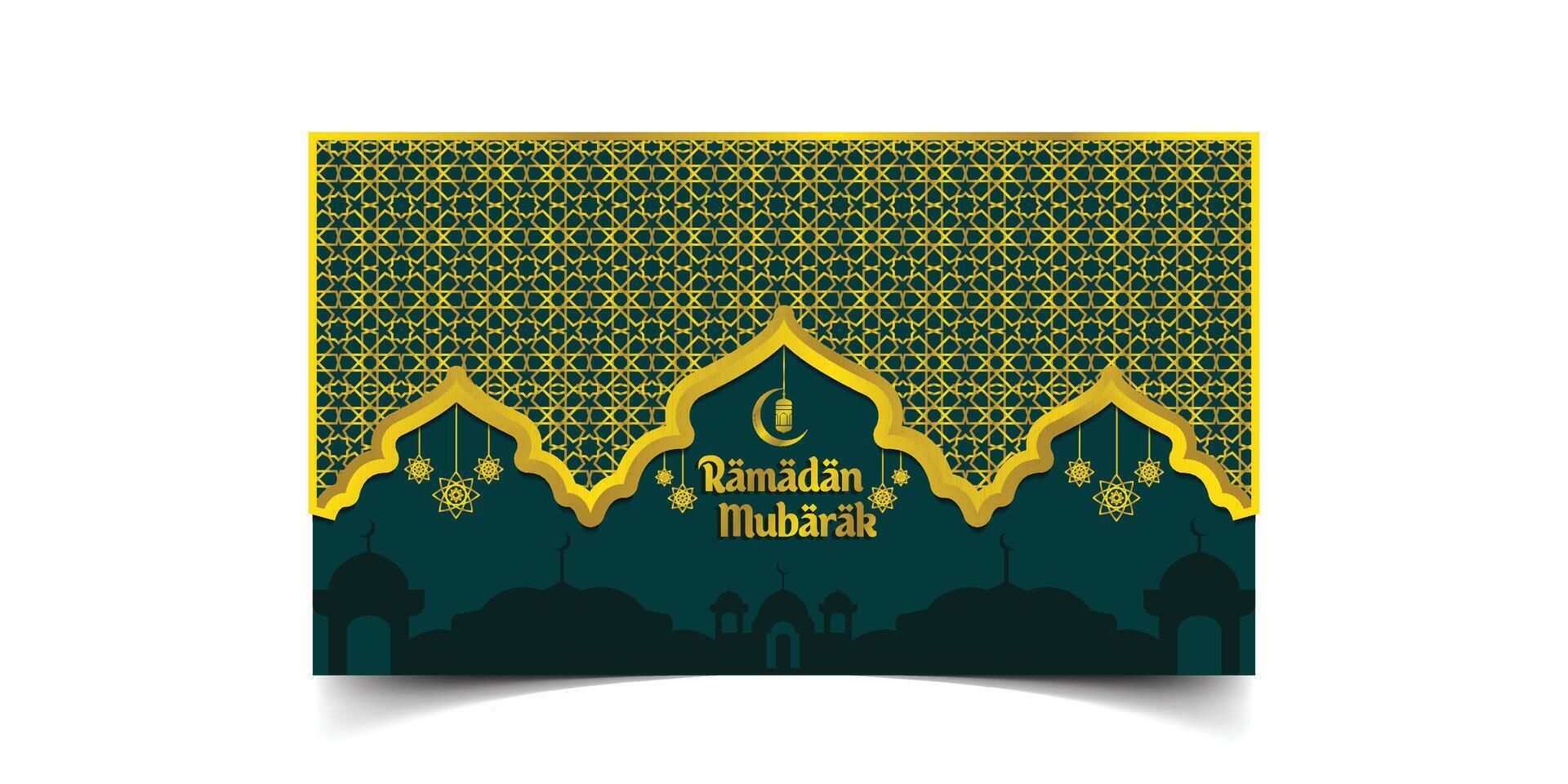 Vektor Arabisch Ramadan kareem Fasten Jahreszeit schön glühend Karte Design