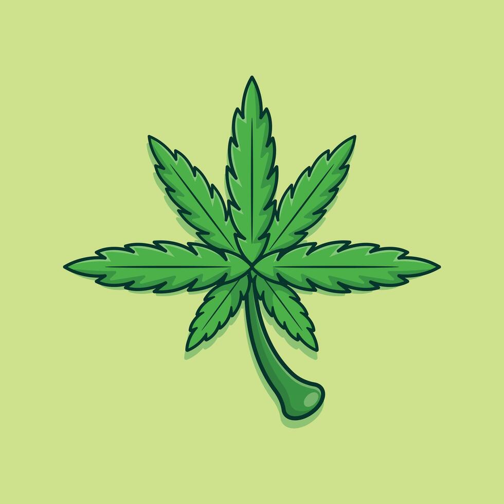 cannabis blad tecknad serie vektor illustration.