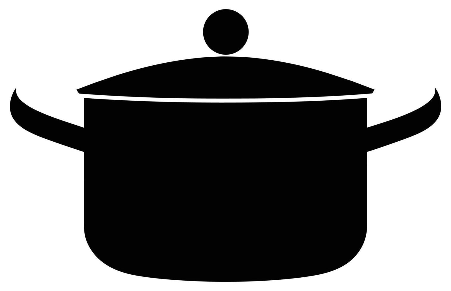 matlagning pott silhuett, kök matlagning kastruller vektor ikon uppsättning