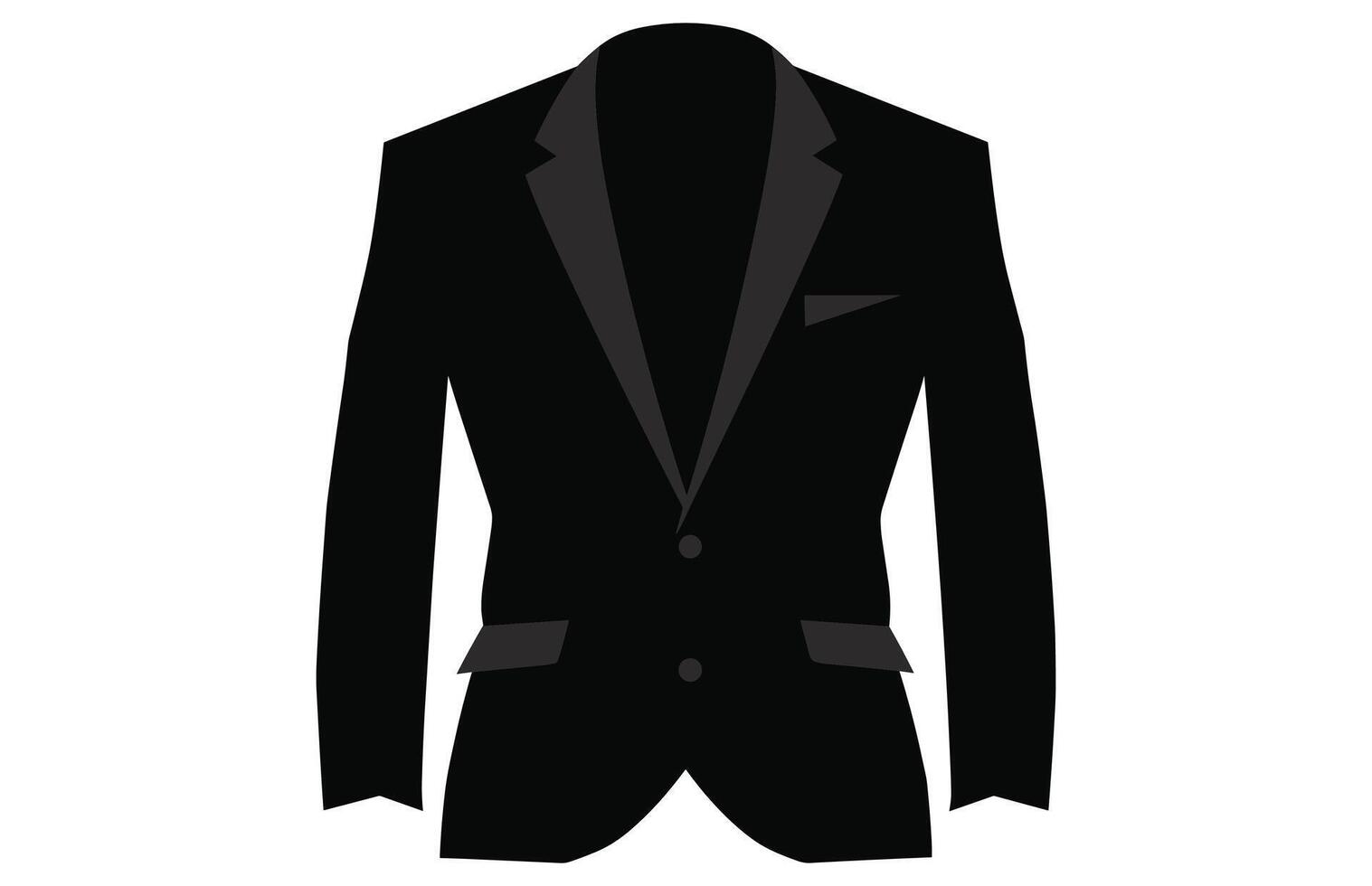 kostym siluett, män blazer eller jacka symbol enkel silhuett ikon på bakgrund vektor