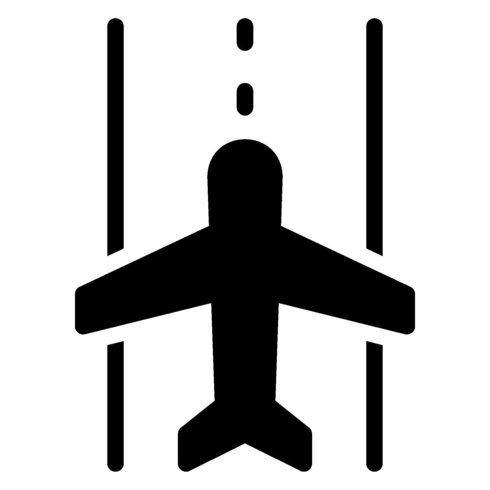 Landebahn-Glyphe-Symbol vektor