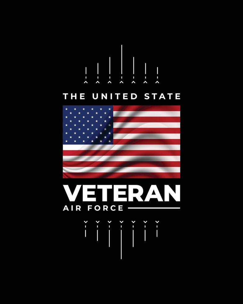 Veteran Typografie t Shirt. Veteran Tag. minimal typografisch Poster, Veteran von das uns Militär- T-Shirt vektor