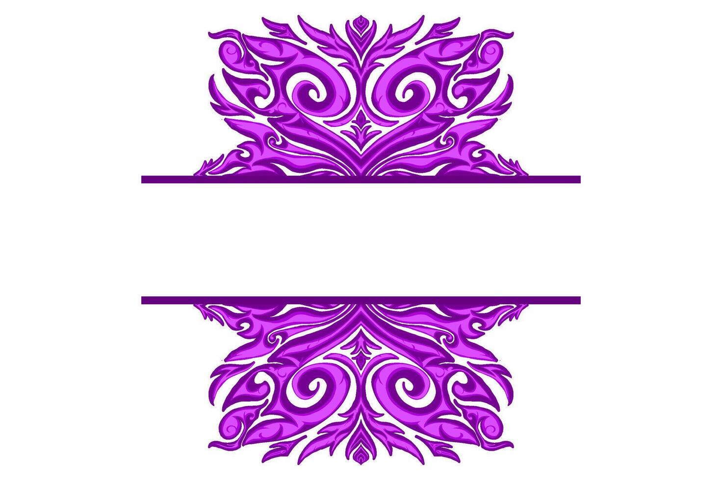 lila Flügel Ornament Rahmen Rand vektor