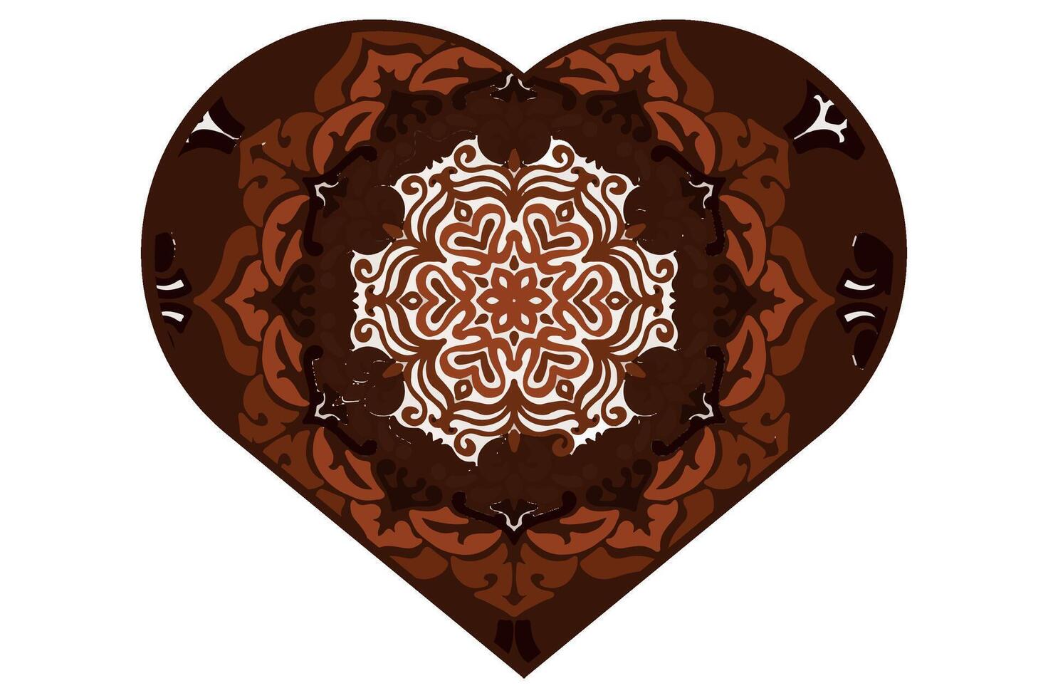 Liebe Mandala Ornament Vektor Design zum Valentinstag Dekoration