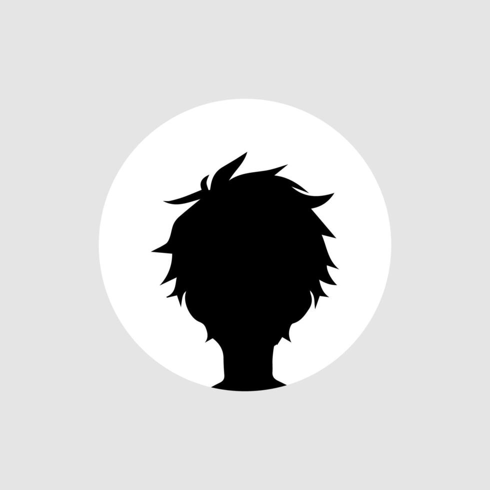 Silhouette Illustration von ein Junge im Anime Stil vektor