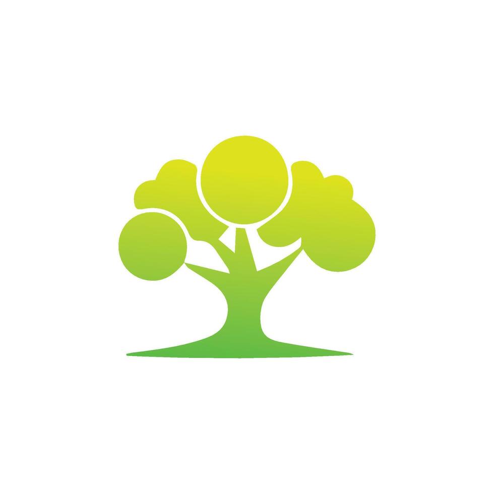 träd ikon begrepp av en stiliserade träd med löv, vektor illustration
