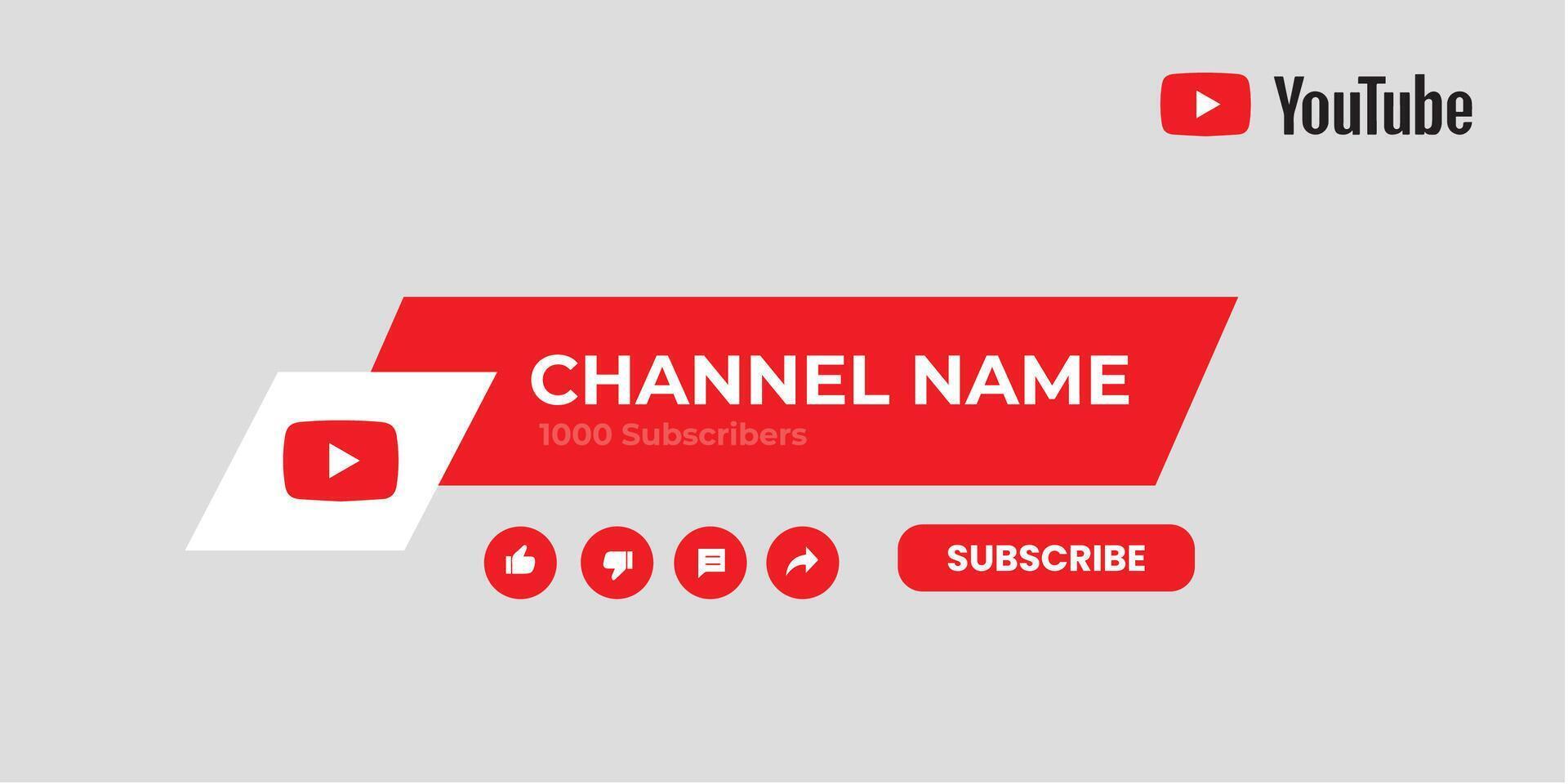 Youtube Kanal Startseite Drahtmodell. Youtube Banner zum Design Ihre Kanal. Youtube Kanal Name niedriger dritte vektor