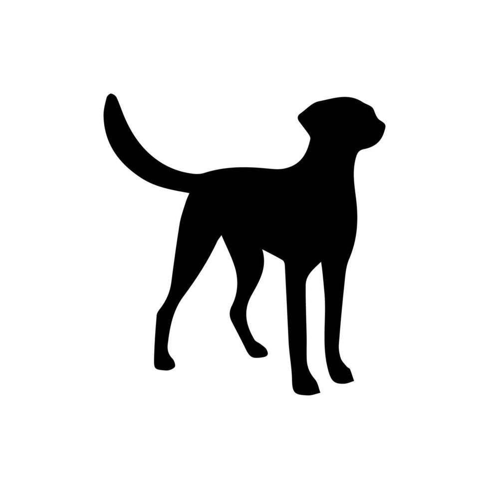 Vektor-Silhouette des Hundes auf weißem Hintergrund. vektor