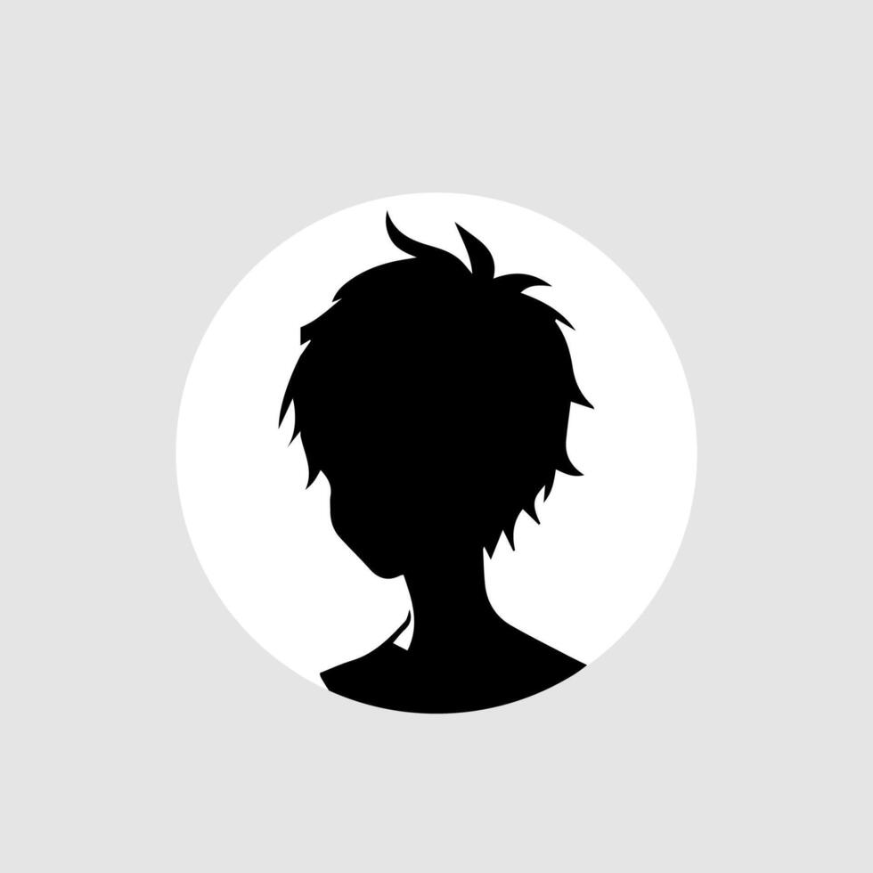 Silhouette Illustration von ein Junge im Anime Stil vektor