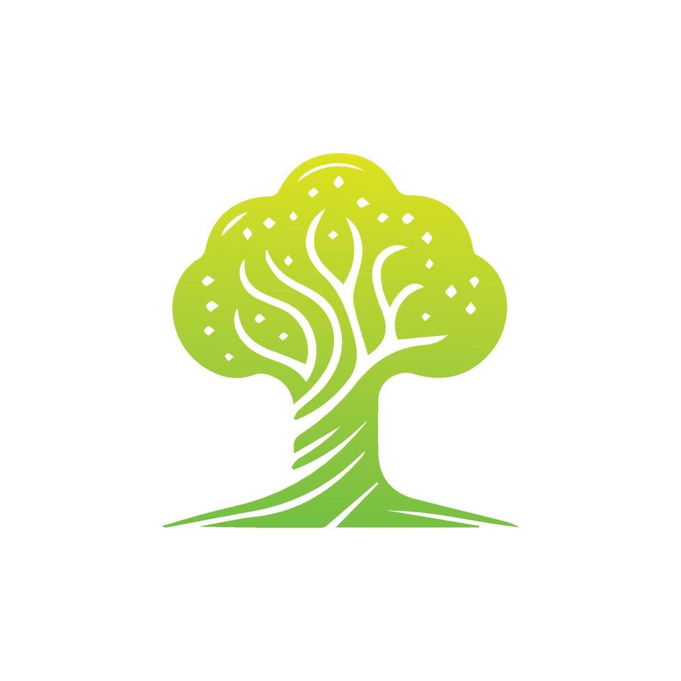 Baum Symbol Konzept von ein stilisiert Baum mit Blätter, Vektor Illustration